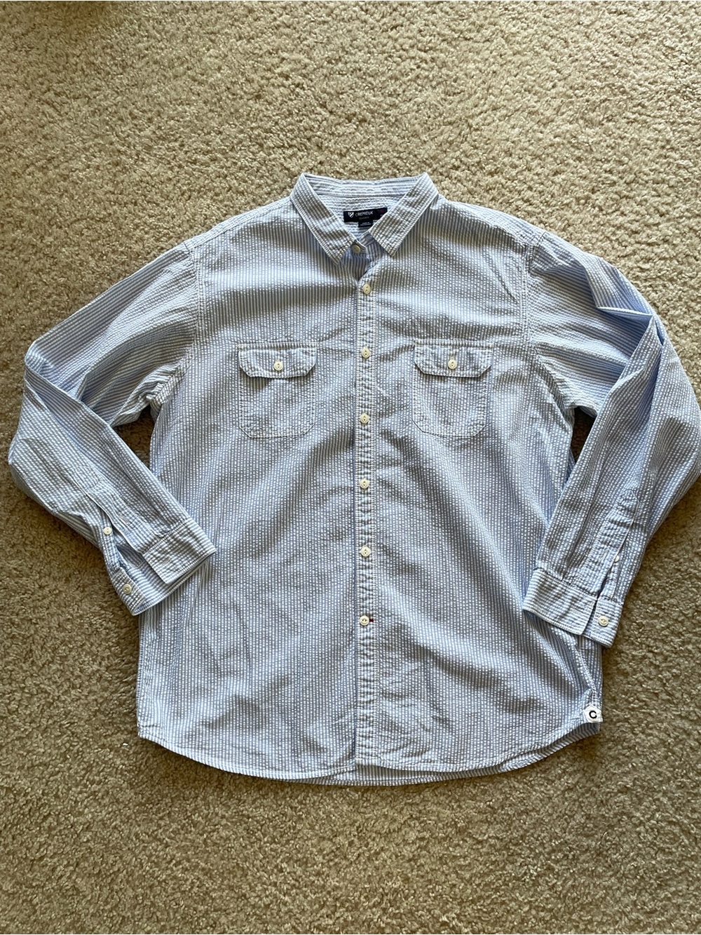 Daniel Cremieux Light Blue and White Striped Button-Down Shirt